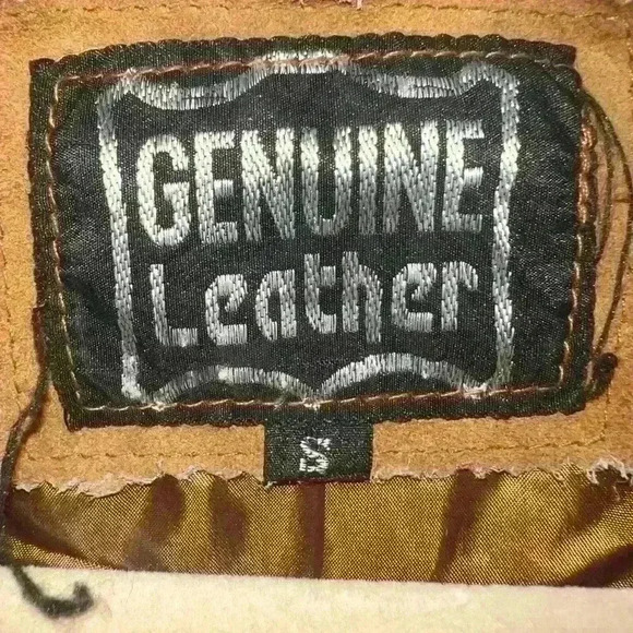 Unisex Traditional Cowboy Western Leather Jacket Coat with Fringe (Size Small) - Picture 9 of 9